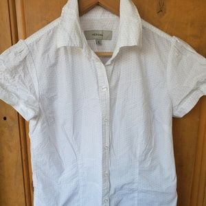 Merona white polka dot blouse